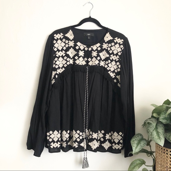 MOSSIMO Open Front Embroidered Jacket - Picture 2 of 9